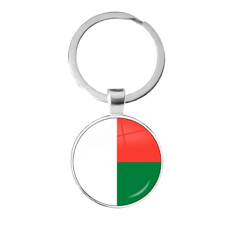 Botswana,Namibia,Swaziland,Madagascar,Malawi,Mayotte National Flag Keychain 25mm Glass Cabochon Key Rings For Gift