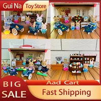 1/12 Simulation Forest Rabbit Family Dollhouse Critters IceCream Bakery Fruit Flower Handbag Shop Accessories Toy for girls Gift 1