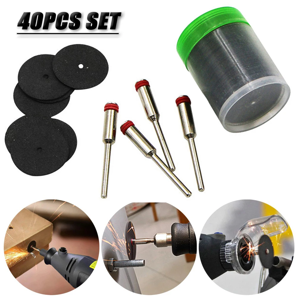 

40 In 1 Cutting Discs 25mm Cutting Disc Circular Saw Blade Resin Grinding Wheel With Connecting Rod For Cutting Metal/plastic