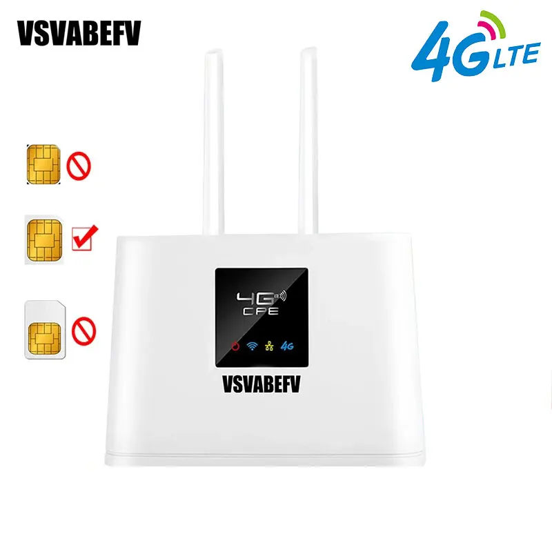 VSVABEFV 4G LTE Wifi Router Unlocked Wi Fi Router With Sim Card 150Mbps  Wireless Router 2PCS External Antennas WAN/LAN Port - AliExpress