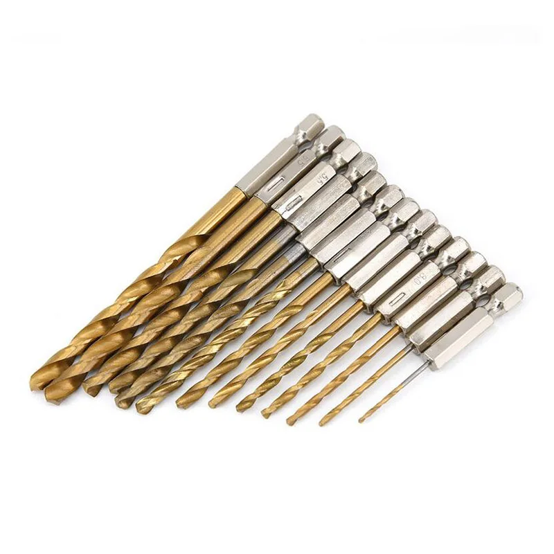 

13pcs Hex Shank Titanium Drill Bit Set Quick Change