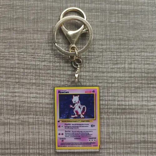 Pokemon Anime Small Card Key Chain Charizard Keychains Blastoise Venusaur Mewtwo Diy Acrylic Action Toy Figures Game Collection - Image 15