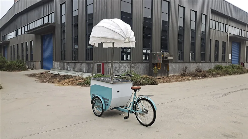 Personalizzato 3 Ruote Cargo Trike Mobile Ice Cream Bike In Vendita Europa Elettrico Congelatore Bici Ghiacciolo Vending Triciclo