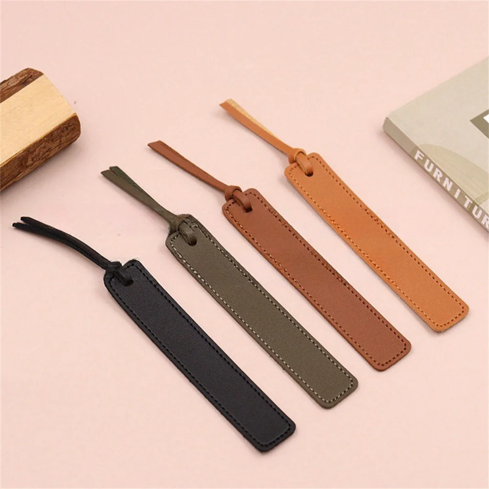 Fashion Solid Color Leather Book Mark Tag Read Marks Reader Pager Bookmark Holder Office Stationery Supply Teacher Gift
