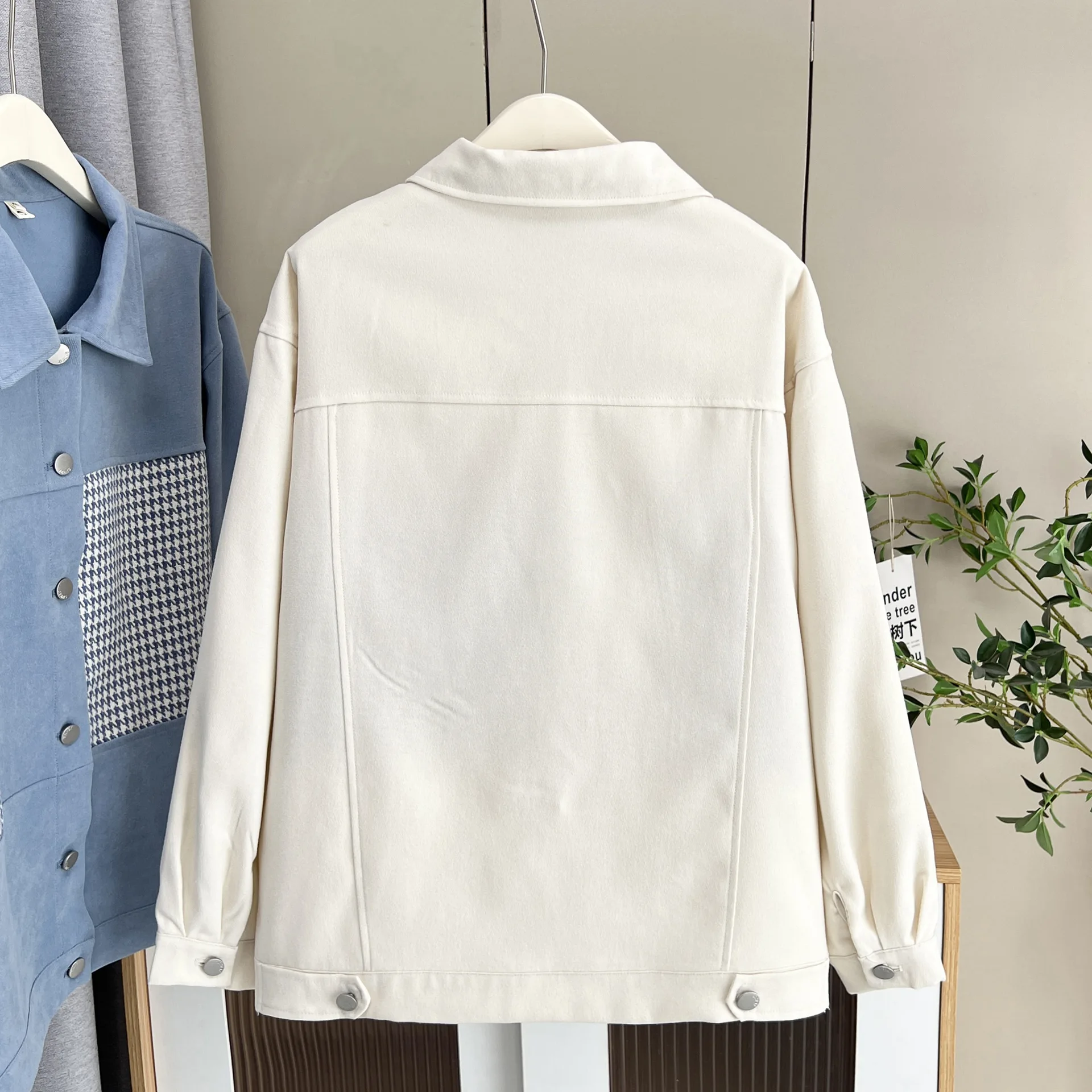 Fashion Plus Size Women's Shirt Jacket New Autumn Style Plaid Patchwork Lapel Stylish Long Sleeve OUTERWEAR 685