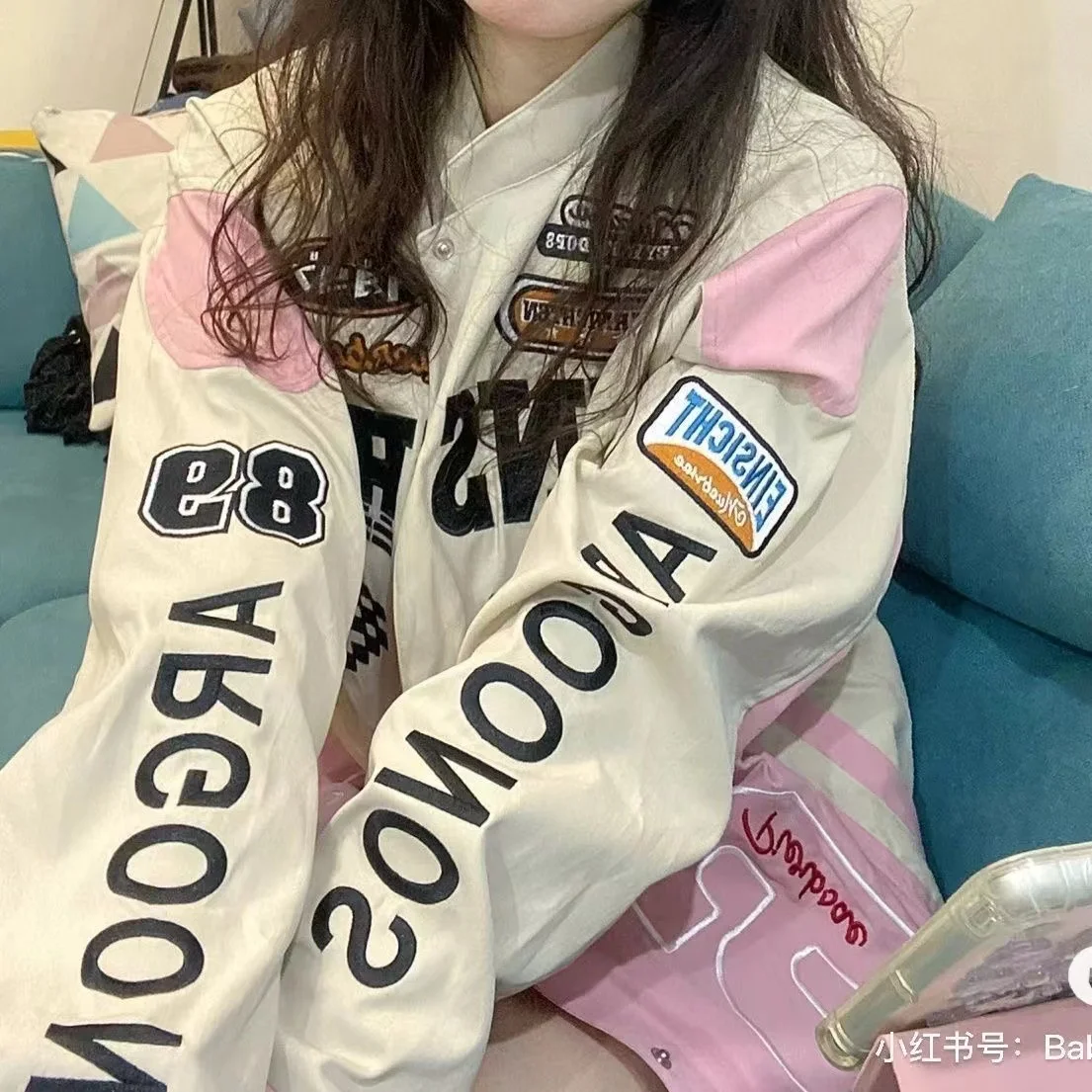 Windproof Hip Hop High Street All Match Racing Wear American Women's Oversize Detachable Biker Jackets Coats Couples 2022 New