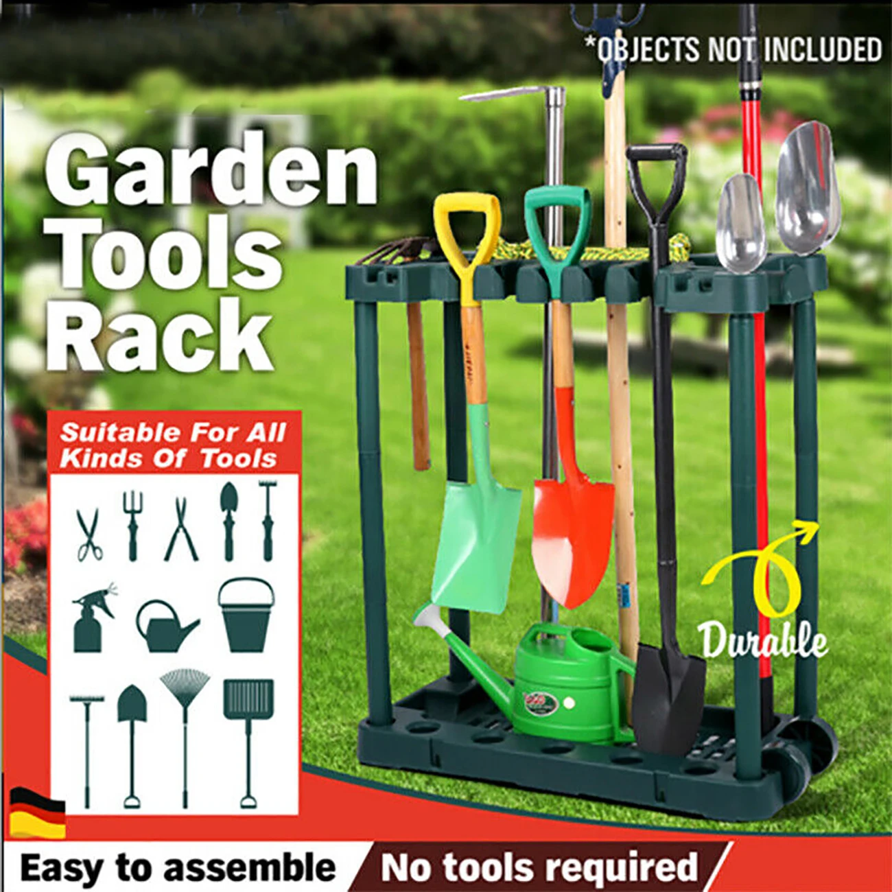 Honhill Garden Tool Multipurpose Organizer Racks Tool Storage System