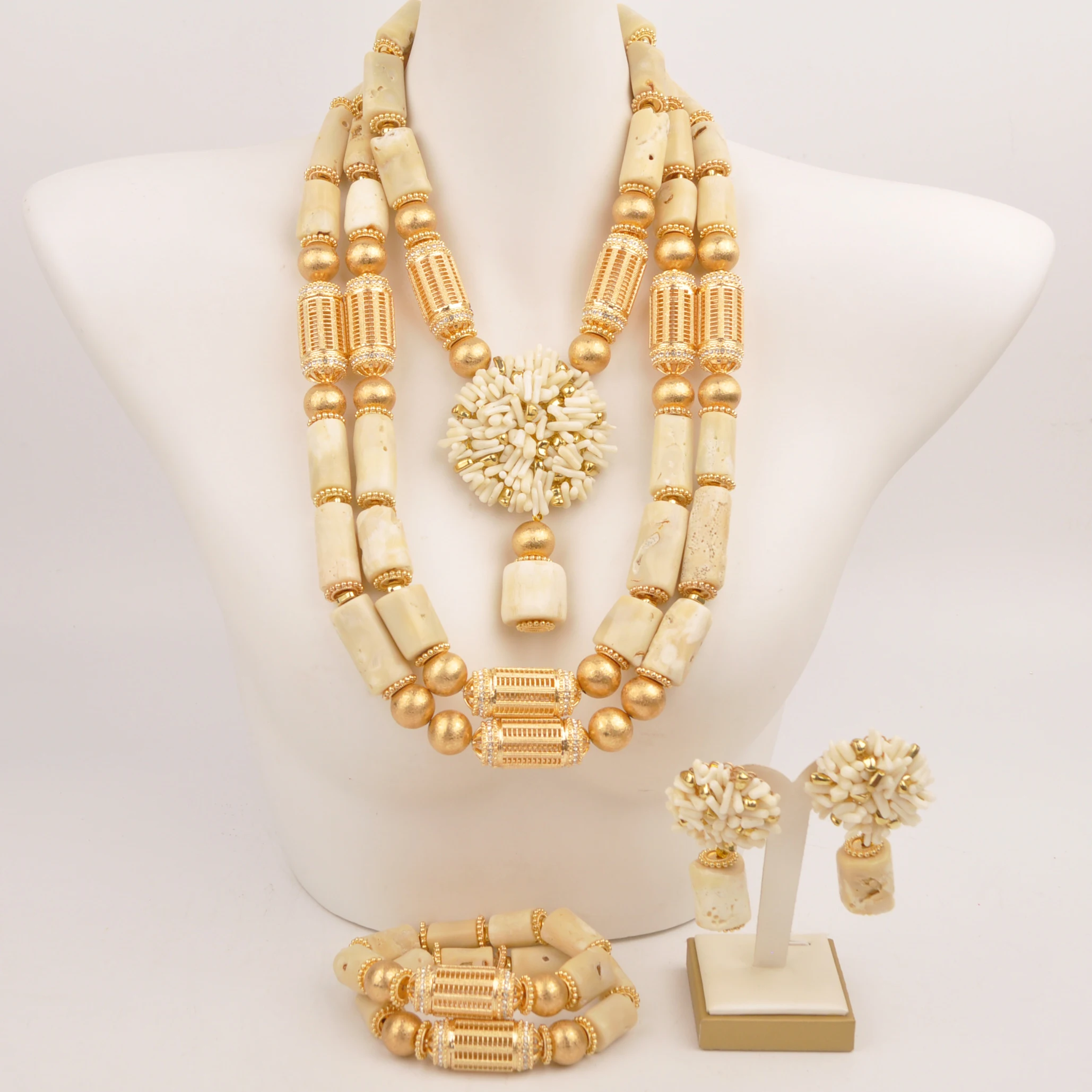 natural-white-coral-bead-bridal-jewelry-sets