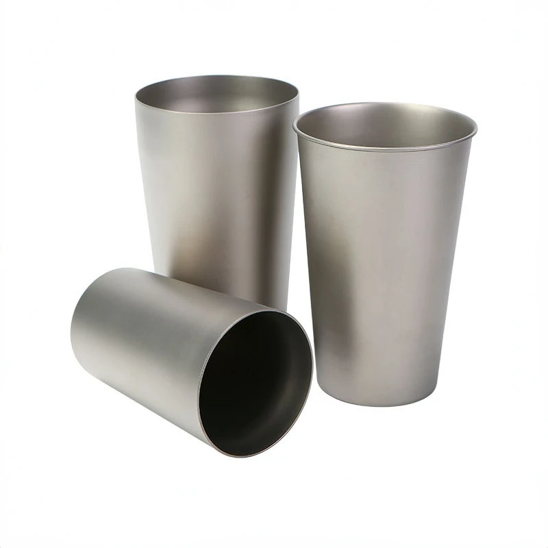 

Pure Titanium Beer Mug Outdoor Travel Juice Household Fruit Mug Single Layer and Double Layer 500ml Outing Cold Drink Mug New