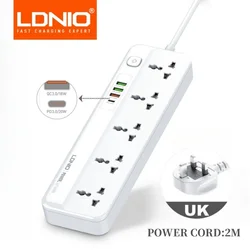 LDNIO Multi-Outlet Surge Protector with USB Fast Charging and Network Filter (2 M UK Plug)