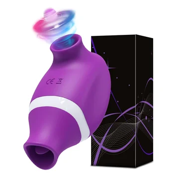 2 in 1 Clit Sucker Vibrator Female for Women G-Spot Sucking Licking Double Stimulation Nipples Massagers Tongue Sex Toy Adult