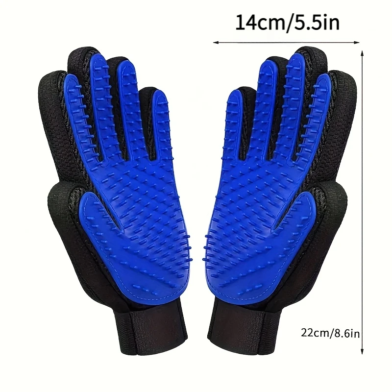 Pet Grooming & Massage Gloves - Silicone Hair Remover for Cats and Dogs, 2-Piece Set