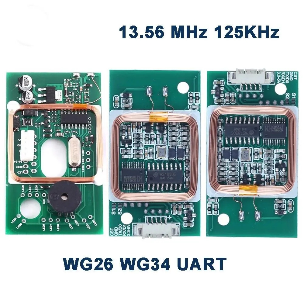 IC+ID RFID 리더 모듈 이중 주파수 125kHZ/13.56MHZ 무선 리더 3.3V/5V WIEGAND,UART ID 카드 리더
