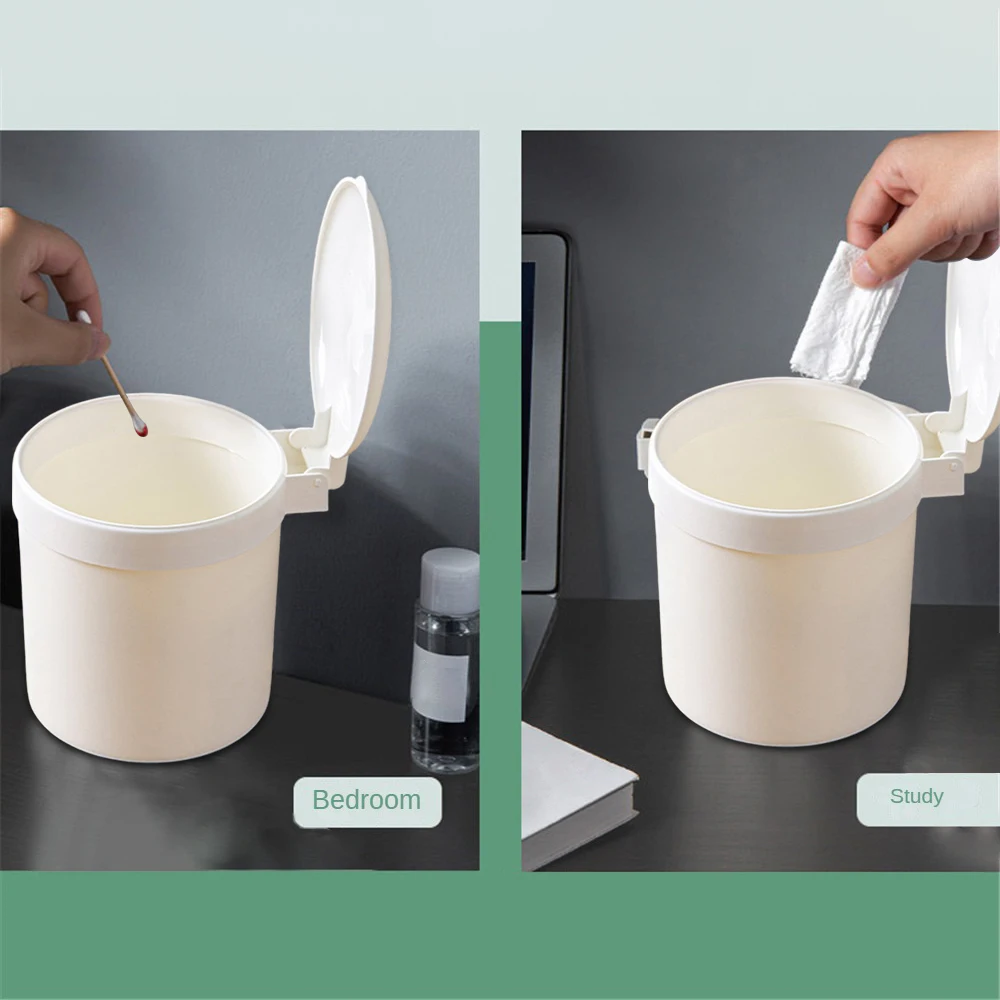 Car Elegant Durable Space-saving Convenient Practical Desktop Garbage Can Car Trash Bin With Flip Cover Desktop Trash Bin Study