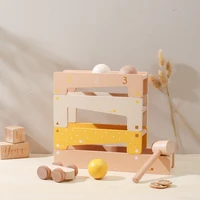 Baby Montessori Educational Toys Wooden Railway Tracks Set Wooden Train Track Accessories Ball Tapping Toys for Kids Gifts 1