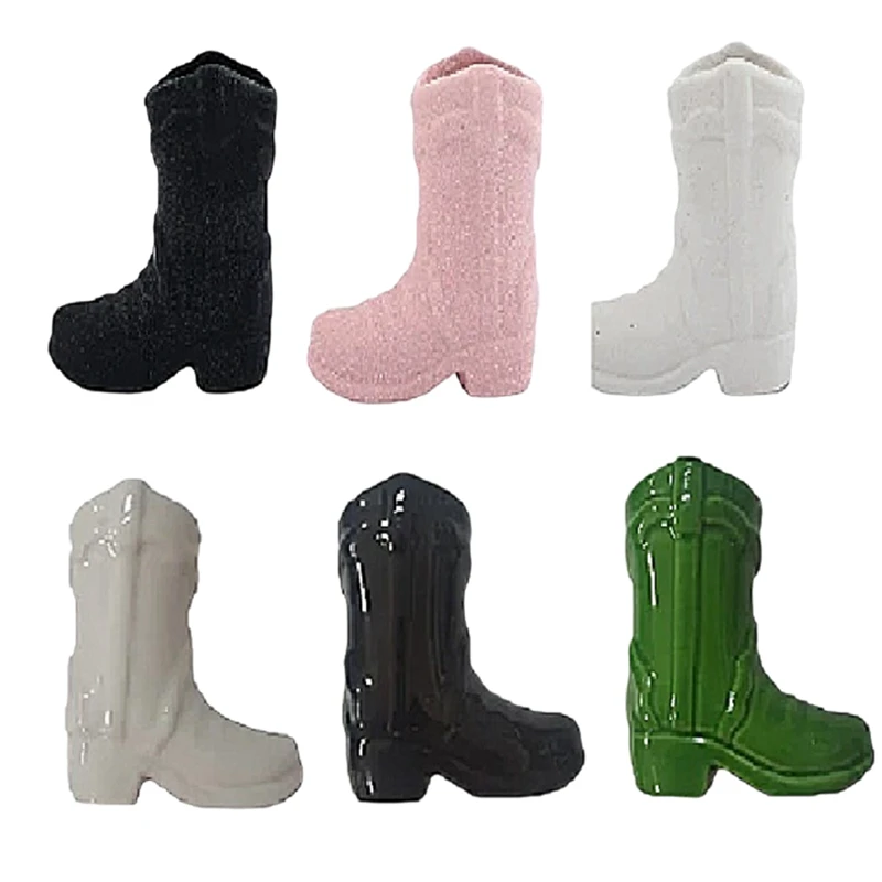 Cowboy Boots Match Holder With Lighter Bohemian Style Ceramic Match Jar Fireplace Kitchen Decorations