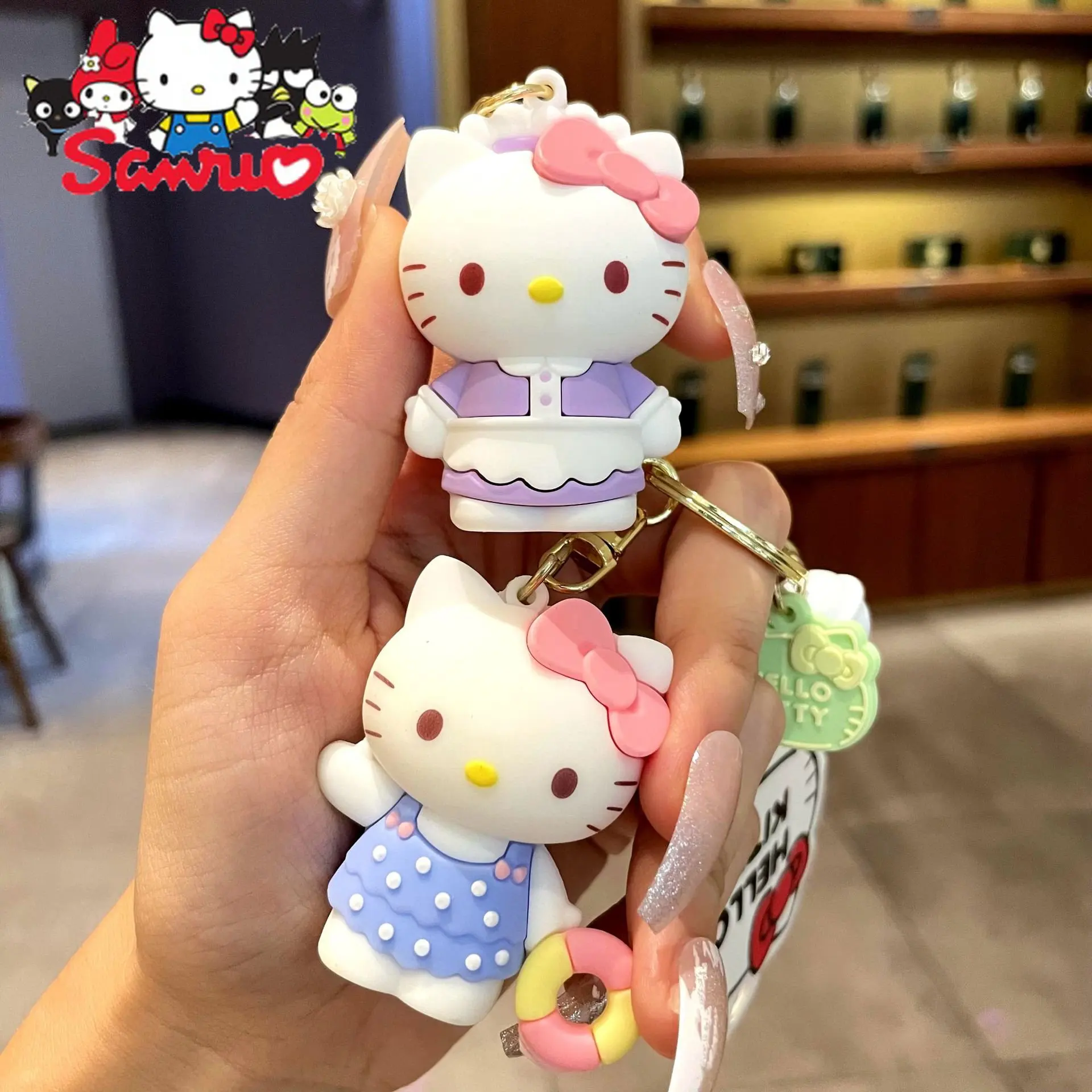 

New Arrival MINISO Hello Kitty Creative KT Cat Doll Keychain Pendant Fashion School Bag Pendant Key Chain Schoolbag Key Buckle