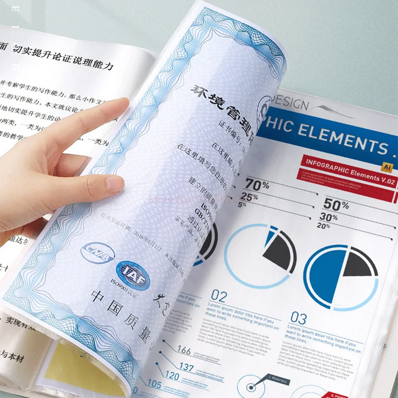 60/100 Page A4 File Storage Box Multifunctional Transparent Insert Data Book Student Test Paper Office File Storage Box