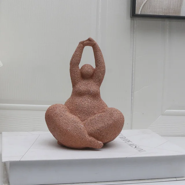 Statue de femme potelée en résine de grès faite à la main, art abstrait, maison, salon, bureau, armoire, brittop, entrée, décembre, 1 pièce 4