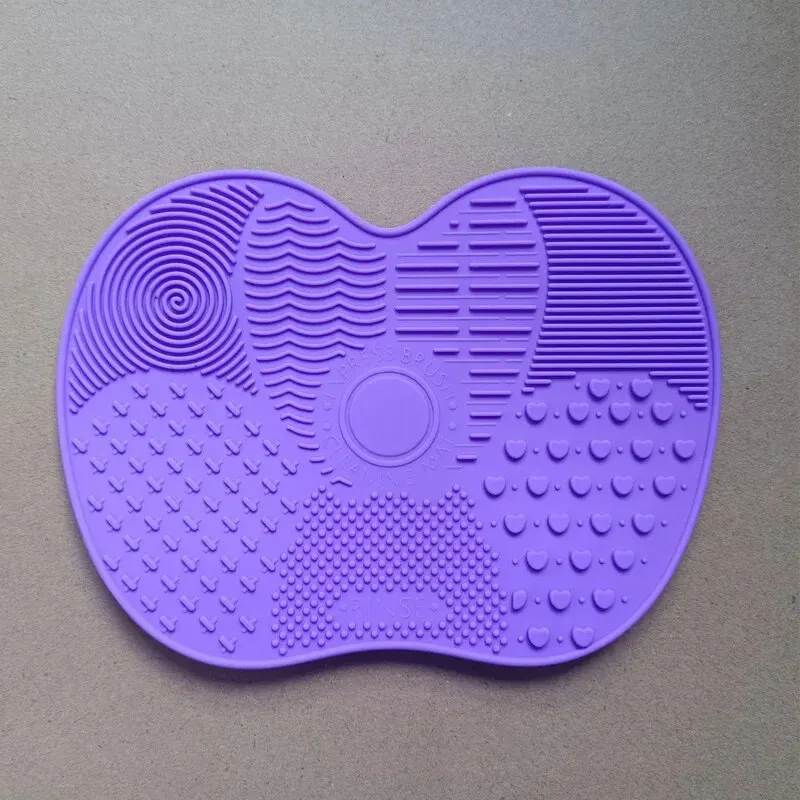 Makeup Brush Cleaner Silicone Apple Scrub Pad With Suction Cup