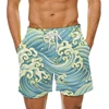 Man's Beach Shorts Swim Sportswear Boardshorts Wave 3D Print Fitness Short Pants Male Oversized Gym Trunks Surf Board Swimsuit 4