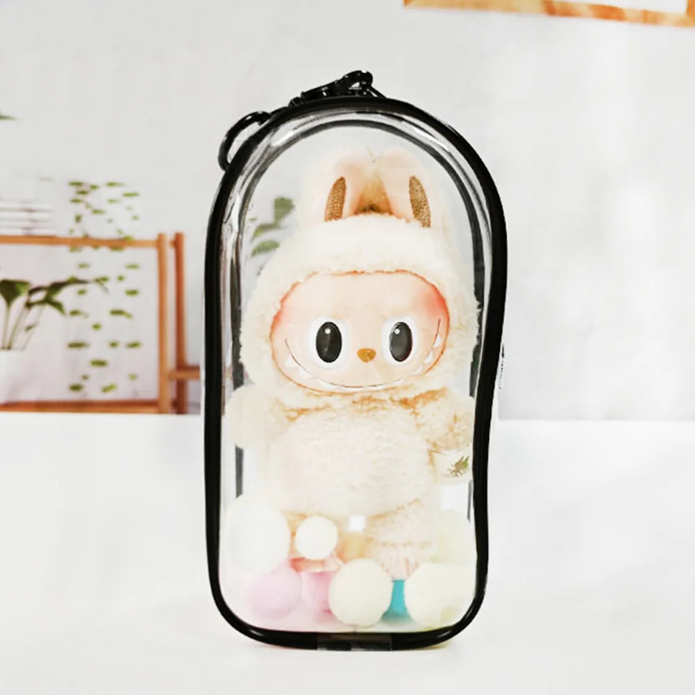 19*10cm Transparent Mystery Box Storage Case Anime Ornaments Mystery Box Organizer Box Plush Dolls Display Bag With Keychain