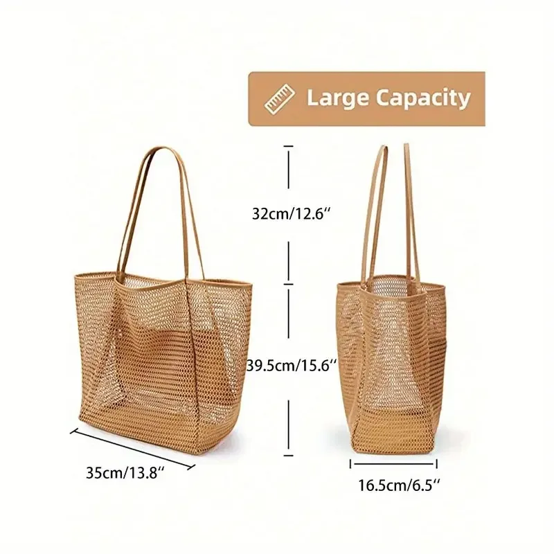 Mesh Beach Tote bag for Womens Shoulder Handbag Causal Hobo Pool Bags travel beach swimming bowls beach bags