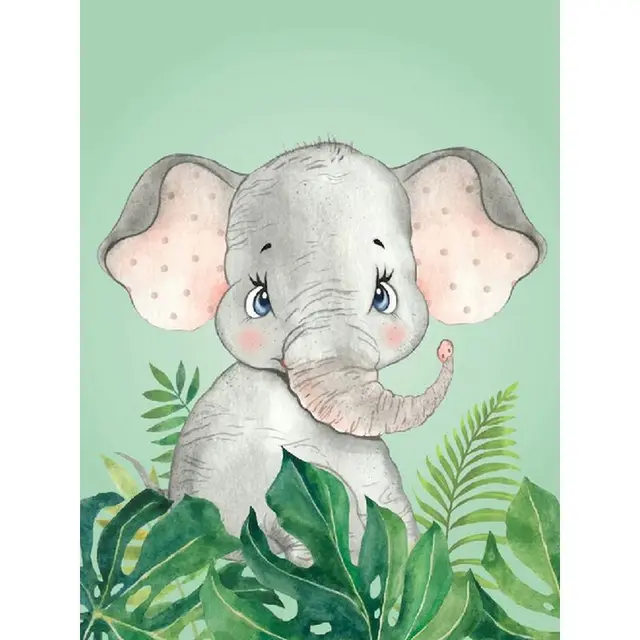 Cheeky Elephant nursery paint by numbers Hobby Paint
