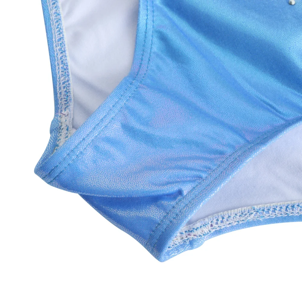 Leotards For Girls 3Pcs Ballet Dance Gymnastics Suit Fashion Gradient Gilding Rhinestone Inlay Bodysuit With Shorts Headband