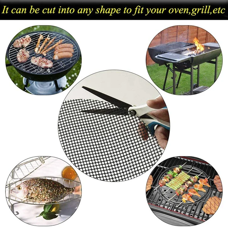 40*30cm Baking Mat Cooking Grilling Sheet Heat Resistance BBQ Mesh Mat Non-Stick BBQ Barbecue Pad for Party Grill Tools grill mat