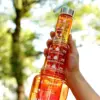 Gradient Plastic 3-IN-1 Water Bottle Set with Measurement Scale Large Capacity Drink Bottle Outdoor Sports Camping 3