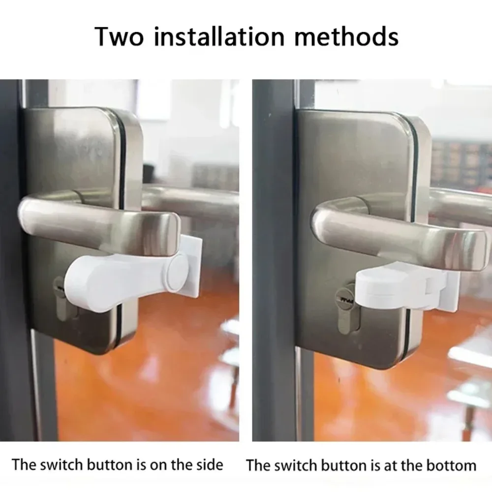 Universal Door Lever Lock Professional Furniture Handles Locks Stopper Children Baby Safety Protection Device Cabinet Latch Kids