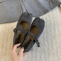 Bailamos New Brand Women Spilt Toe Flats Round Toe Shallow Slip On Ladies Casual Ballet Shoes Soft Leather Eelgant Dress Shoes M - Image 4