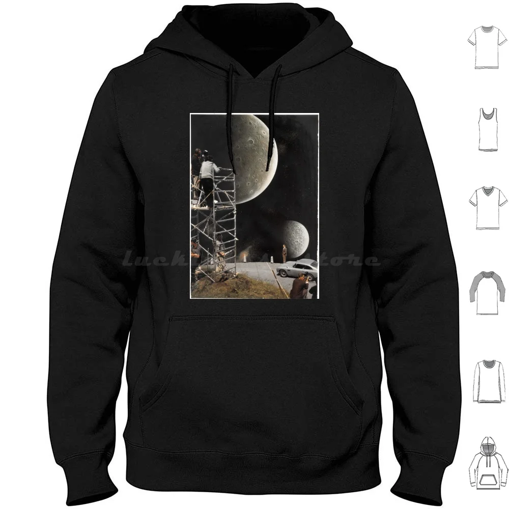 Sudaderas con capucha de manga larga con diseño de Collage, ropa artística de colaje, Estilo Vintage Retro, Hipster, Tumblr, estrellas, Sky Astronaut