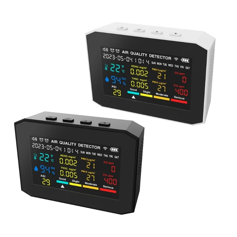 

Indoor Weather Trackers Temperature Humidity Display Air Quality Tester Drop Shipping