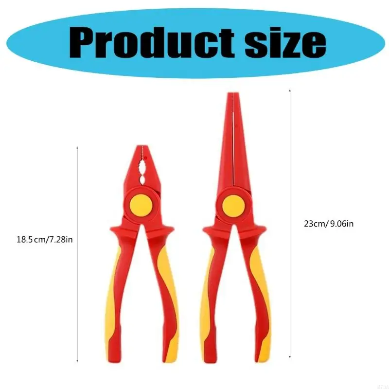 Insulated Plastic Cutting Pliers - 7.7 Inch High Voltage 1000V Electrician Hand Tool - View #9
