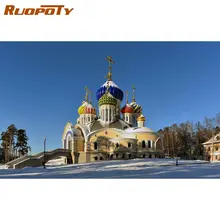 

RUOPOTY Coloring By Number Castle Handpainted Gift Drawing Acrylic Home Decoration Oil Painting By Numbers Landscape Wall Art