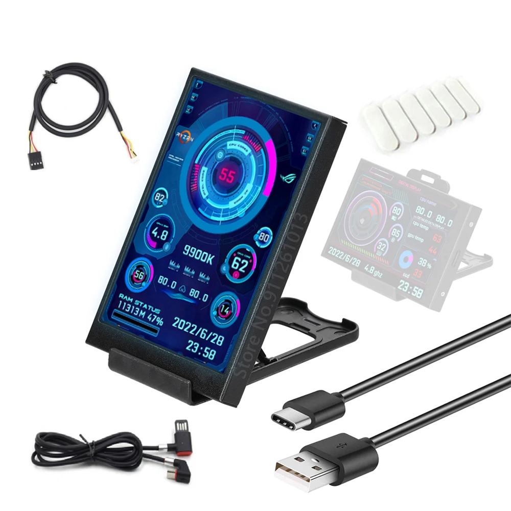 

IPS Secondary Screen 3.5 Inch TYPE-C Computer CPU GPU RAM HDD MonitorUSB Display for Freely AIDA64