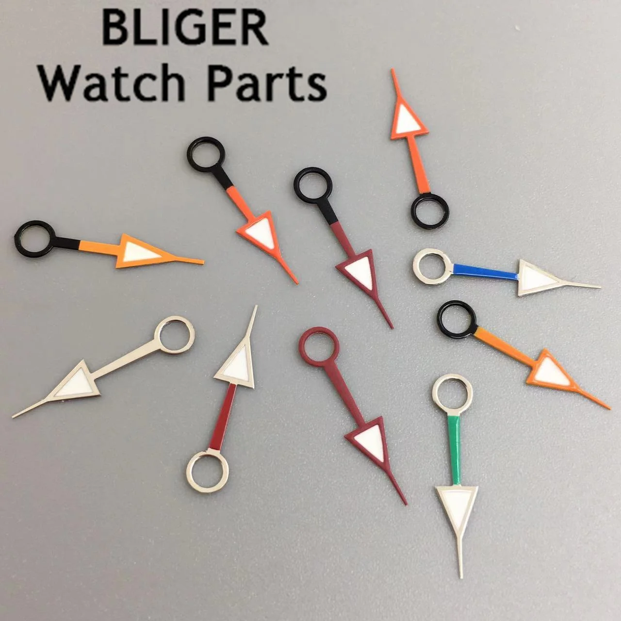 Silver Multicolor GMT Watch Hands with Green Luminous Features