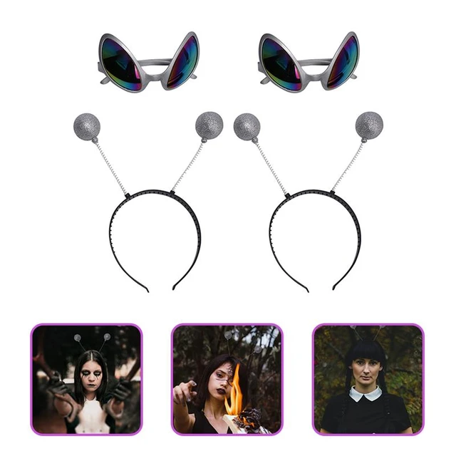 4pcs, Accesorios Para Fotomatón, Accesorios De Disfraz De Alien, 2 Gafas De  Alien Con 2 Diademas De Antena Marciana, Boppers Para Suministros De Fiest