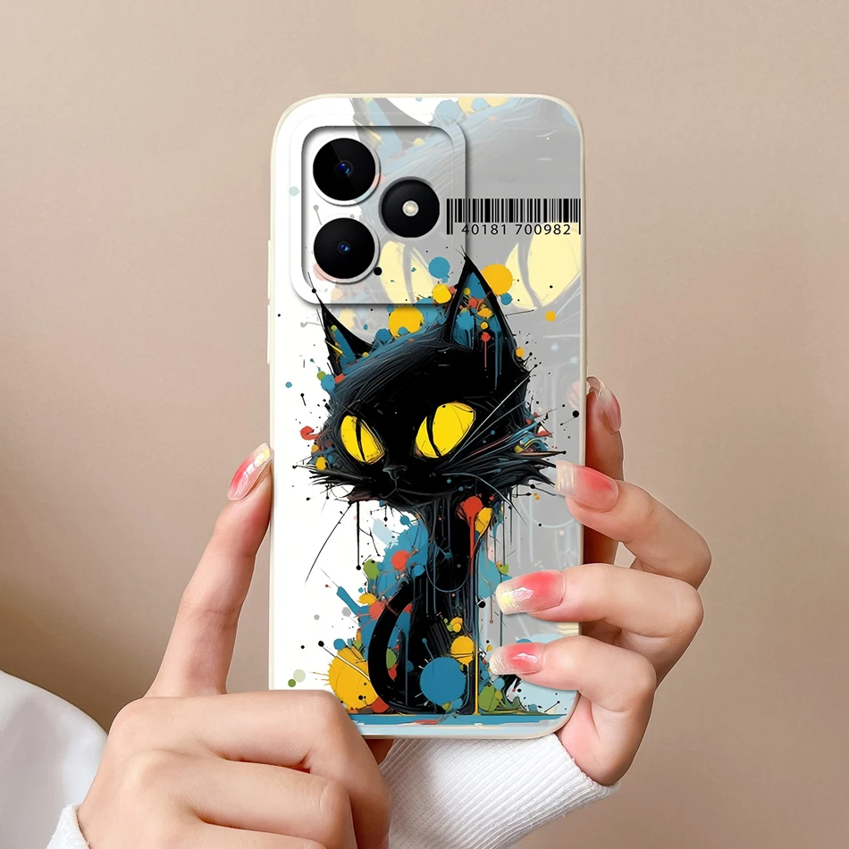 Cute Cat Soft Liquid Silicone Bumper Back Cover - Full Protection Phone Case