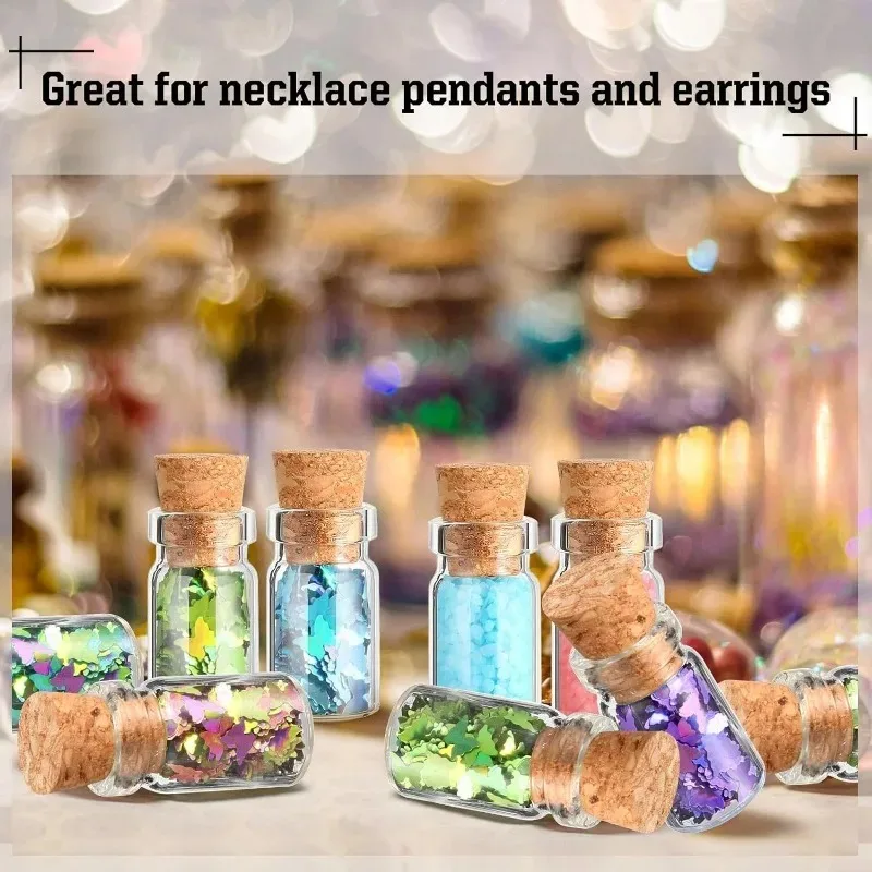 10/100Pcs Mini glass bottles mini glass bottles with Cork Stopper Message Bottles for Wedding Birthday Party Decoration DIY Jars Vials Gifts