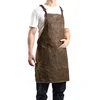 A015 Tool Apron Oil Wax Canvas With Leather Apron Gardening Aprons Tool Barbecue Barber Carpenter Painter Repairman's clothes 1
