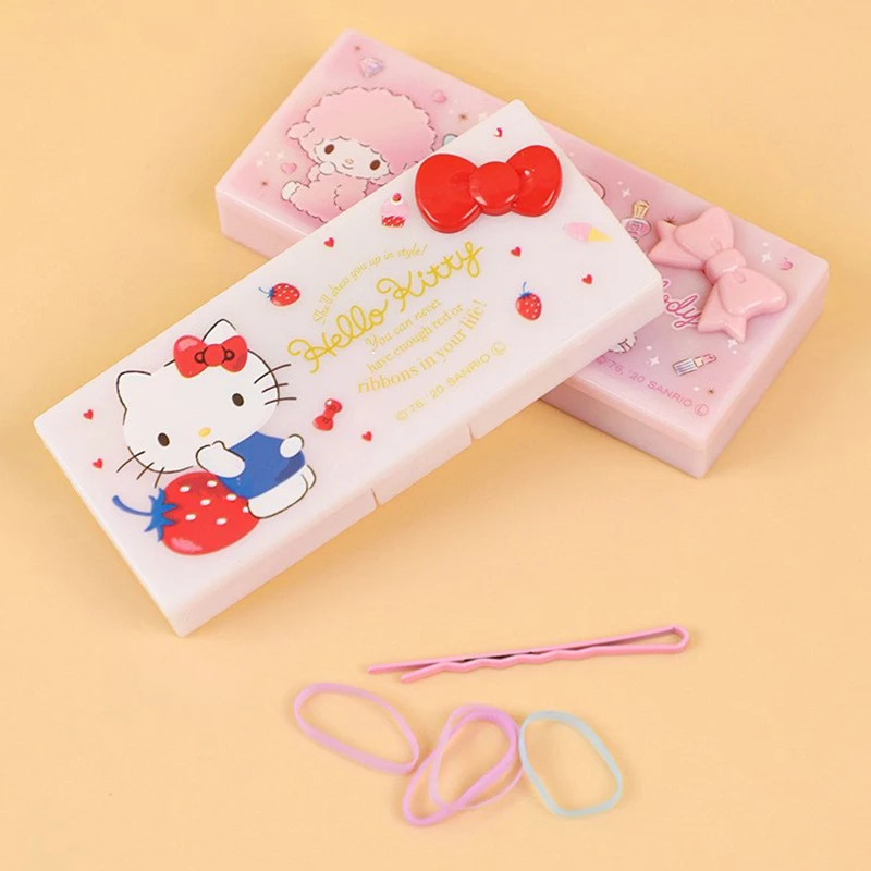 

Шкатулка для драгоценностей Kawaii Sanrios с героями мультфильмов Hello Kitty аниме Моя Мелодия Милая креативная окрашенная Водонепроницаемая портативная коробка для хранения, 1 шт.