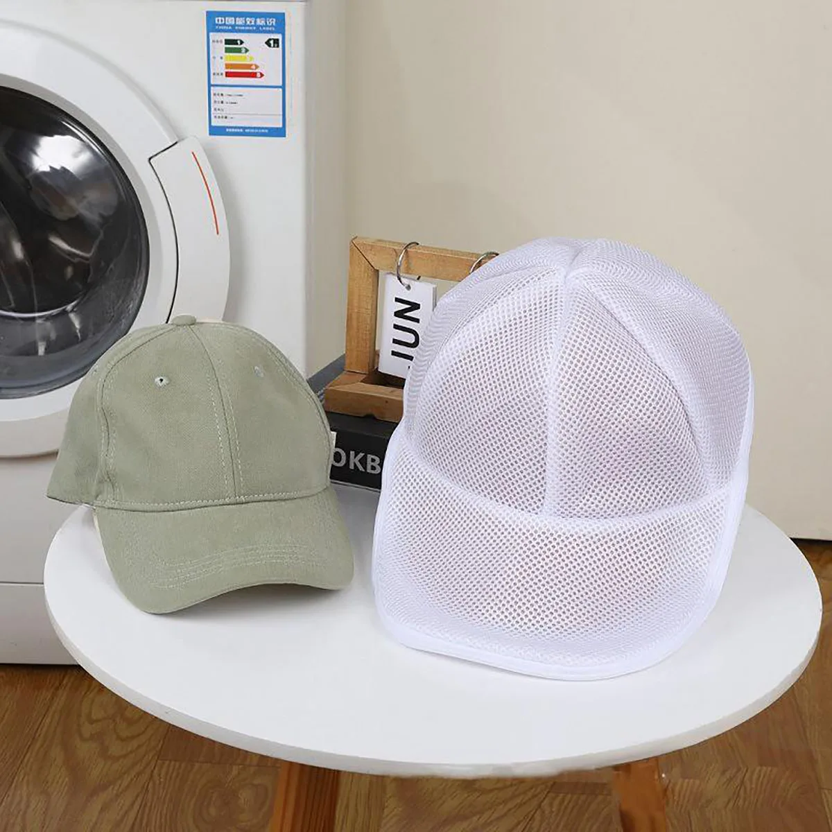 Washing Machine Hat Wash Protector Cap Cleaner Laundry Bag Small Clothes Wash Bag Anti-Deformation Mesh Organizer Zip Bags 5