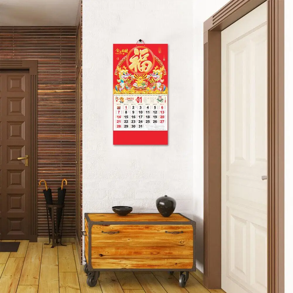 Happy Chinese New Year Calendar 2024 Dragon Year Calendar Decoration Calendar Year Dragon Of Home Traditional Hanging Wall C2f2