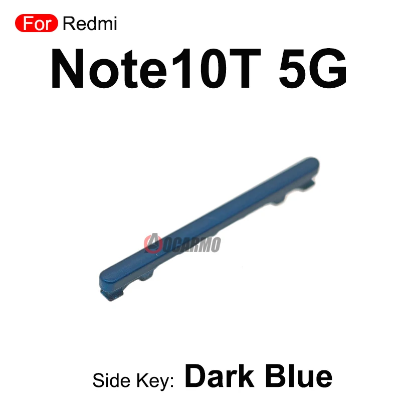1Pcs 블랙 블루 실버 그린 볼륨 버튼 Redmi Note 10T 5G 용 사이드 키 교체 부품
