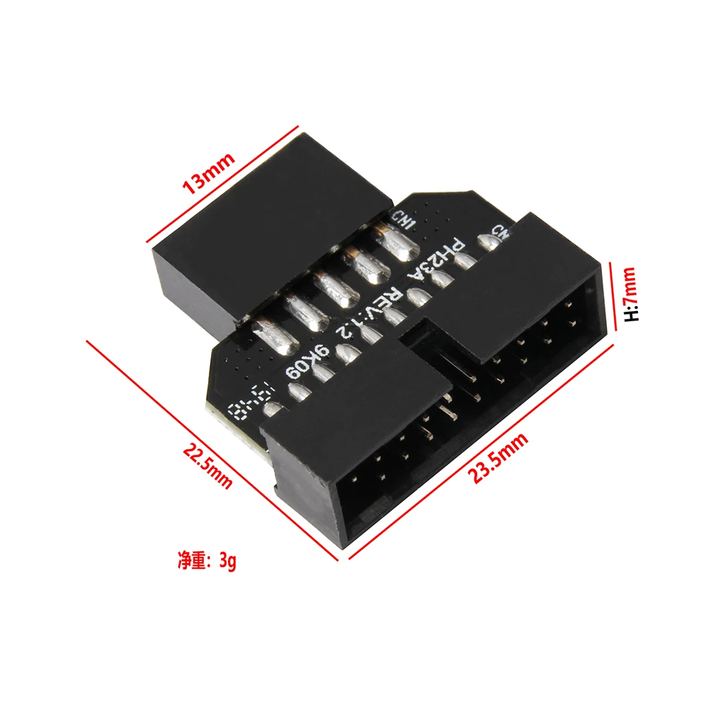 Adattatore USB 3.0 Da 19 Pin A Doppia Porta USB Tipo A Per Scheda Madre PC - 5 Gbps - 2
