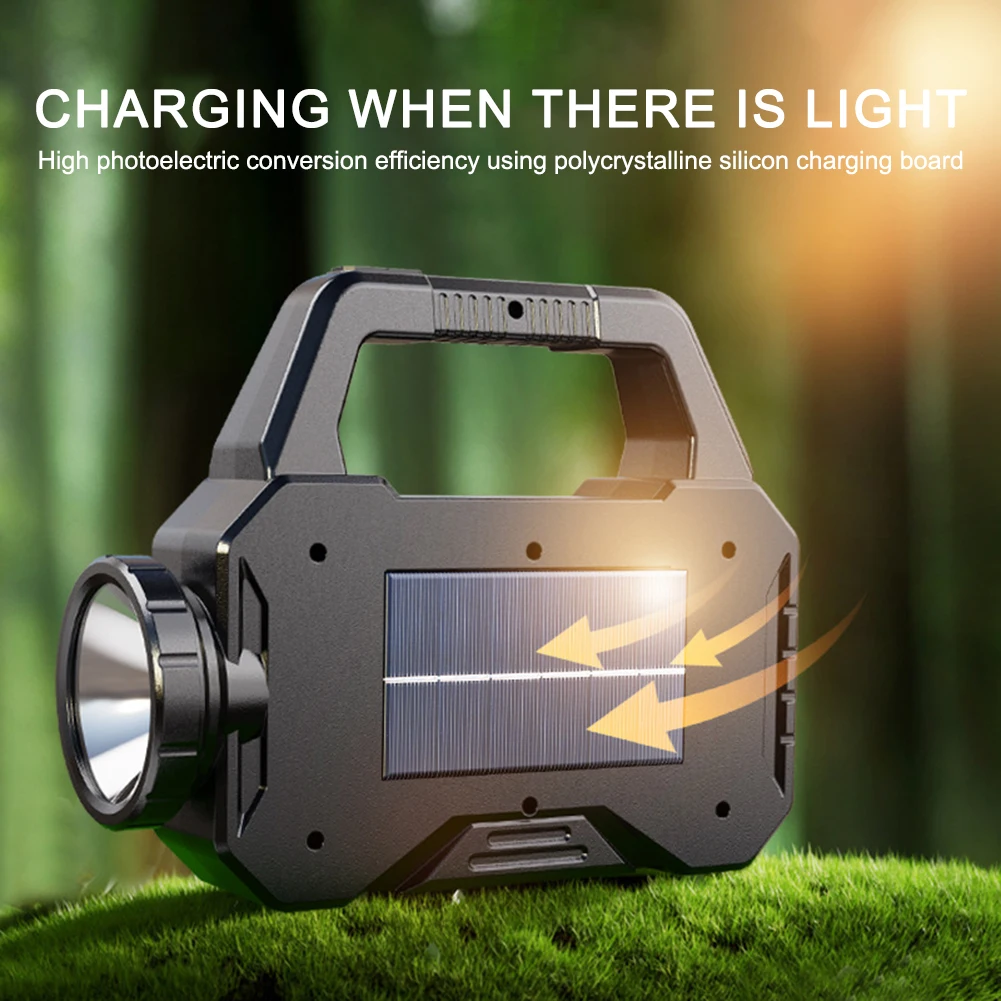 High Power Led Flashlights Type C Rechargeable Handheld Spotlight Torch COB Portable Camping Work Light for Hiking Fishing