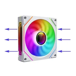 Advanced ARGB Mirror Cycle Lighting PC Cooling Fan with 800 - 2000RPM PWM Control for Enhanced Water Cooling (WHITE)